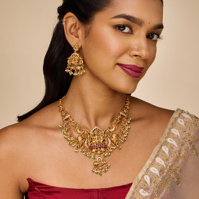 Kushal's Fashion Jewellery Copper Gold-plated Multicolor Jewellery Set(Pack of 3)