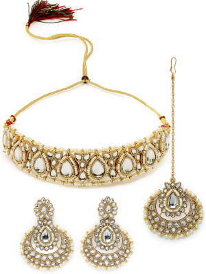 Sukkhi Alloy Gold-plated White Jewellery Set(Pack of 1)