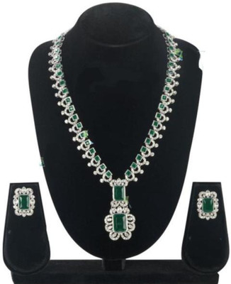 Shiv Alloy Brass Green, Silver Jewellery Set(Pack of 1)