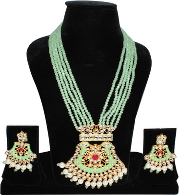 Nifty Crystal Gold-plated Green Jewellery Set(Pack of 3)