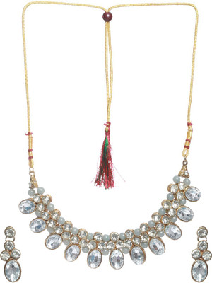 AATMANA Alloy Gold-plated Grey Jewellery Set(Pack of 2)