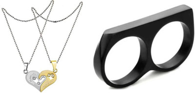 ruby collection Alloy Silver, Gold, Black Jewellery Set(Pack of 2)