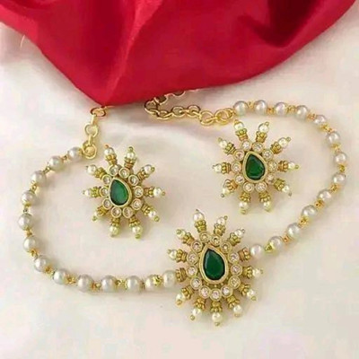 ElevenC Brass Green Jewellery Set(Pack of 1)