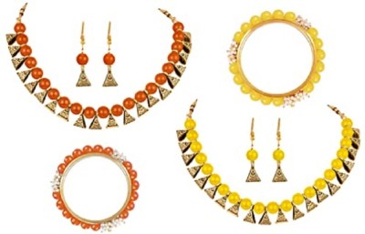 TAP Fashion Copper Gold-plated Yellow, Orange Jewellery Set(Pack of 1)