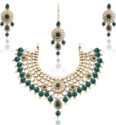 iij Alloy Gold-plated Green Jewellery Set(Pack of 1)