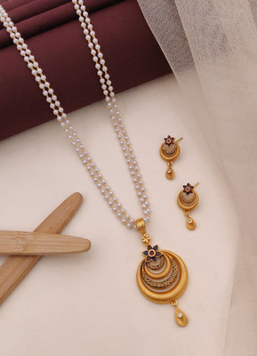 revary Brass Gold-plated Multicolor Jewellery Set(Pack of 3)
