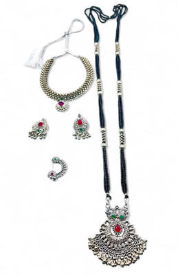 AntiqueJewllery Oxidised Silver Rhodium Multicolor Jewellery Set(Pack of 1)