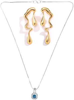 SKG Fashions Stone Blue, Gold Jewellery Set(Pack of 1)