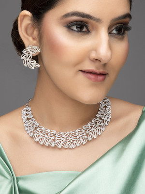 RUBANS Alloy Silver Silver, White Jewellery Set(Pack of 1)