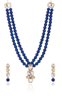 Nivaan Brass Copper Blue, Silver Jewellery Set(Pack of 1)