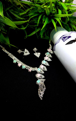 MDEnterprise Metal Silver Jewellery Set(Pack of 1)