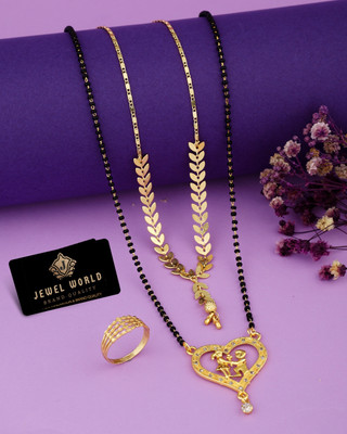 Jewel WORLD Brass, Copper Gold-plated Gold, Black Jewellery Set(Pack of 3)