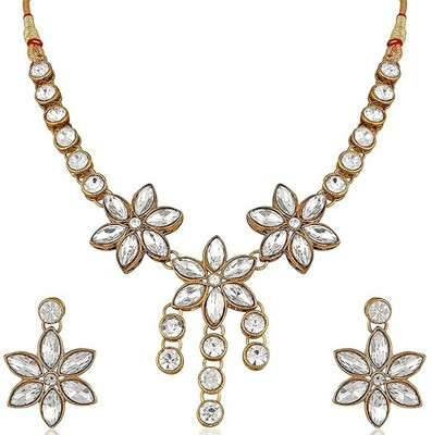 CATALYST Alloy Gold-plated White Jewellery Set(Pack of 2)