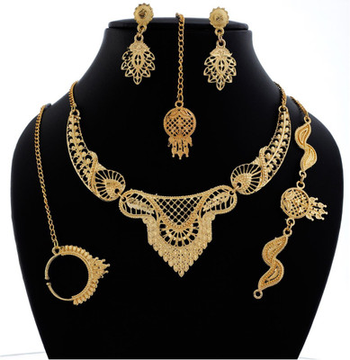Krishna Creation Alloy Gold-plated Gold Jewellery Set(Pack of 1)