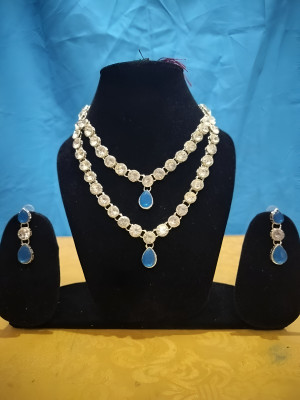BB trades Metal, Alloy Sterling Silver White, Blue Jewellery Set(Pack of 1)