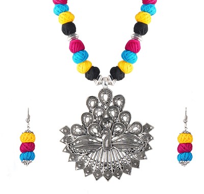 JFL - Jewellery for Less Brass Silver Multicolor Jewellery Set(Pack of 1)