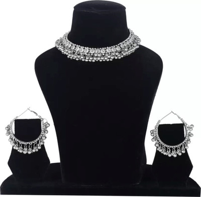 Gauri Fashions Alloy Silver Jewellery Set(Pack of 1)