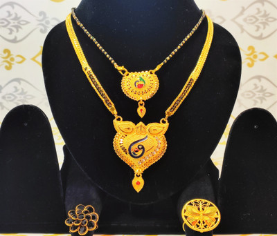 Divyanshi Collection Brass Gold-plated Gold Jewellery Set(Pack of 4)