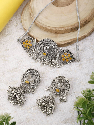 Lathar Alloy Yellow Jewellery Set(Pack of 1)