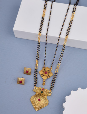 house of common Alloy Gold-plated Gold, Black Jewellery Set(Pack of 2)