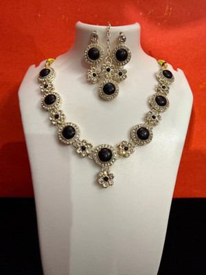 Nitish collectionn Alloy Silver Black Jewellery Set(Pack of 1)