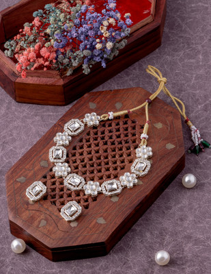 VATSALYA creation Alloy Gold-plated White Jewellery Set(Pack of 2)