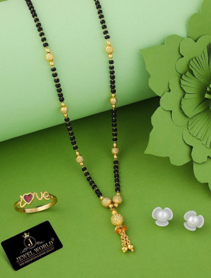 Jewel WORLD Brass, Alloy Gold-plated Gold, Black, White Jewellery Set(Pack of 1)