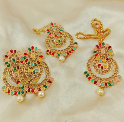 jatin imitation Metal Gold-plated Multicolor Jewellery Set(Pack of 3)