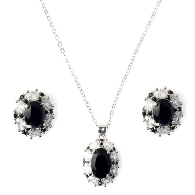 Kord Store Brass Rhodium Black, Silver Jewellery Set(Pack of 1)