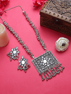Ruhi Alloy Silver Jewellery Set(Pack of 1)