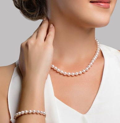 house of common Crystal White Jewellery Set(Pack of 2)