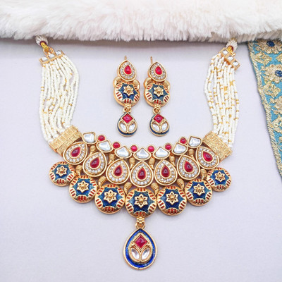 NANDAI Alloy Gold-plated Multicolor Jewellery Set(Pack of 1)