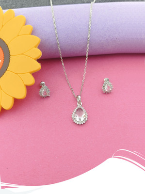 Pihoo Enterprise Alloy Silver White Jewellery Set(Pack of 1)