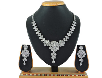 VATSALYA creation Alloy Gold-plated White Jewellery Set(Pack of 1)