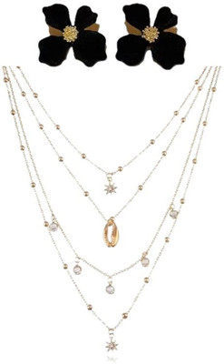SKG Fashions Stone Gold, Black Jewellery Set(Pack of 1)