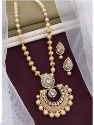RAHUL TRADERS Alloy Gold-plated White Jewellery Set(Pack of 1)