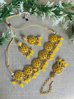VATSALYA creation Alloy Gold-plated Yellow Jewellery Set(Pack of 3)