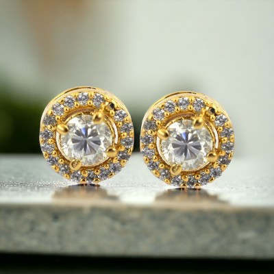 Charms Charms White Stud Earrings ( Pack of 1 ) Cubic Zirconia Alloy Rhinestone Studs