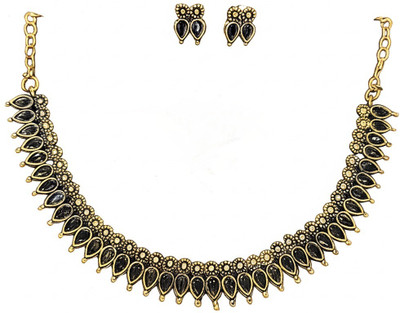 Toira Brass Black Jewellery Set(Pack of 1)