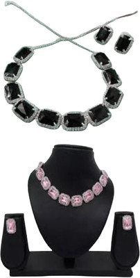 LJ CREATION Alloy Black, Purple Jewellery Set(Pack of 2)