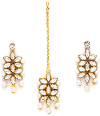 fabula Alloy Gold-plated White, Gold Jewellery Set(Pack of 2)