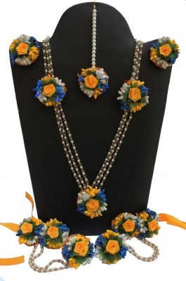 nandini creation Dori, Plastic, Paper Yellow, Blue Jewellery Set(Pack of 1)