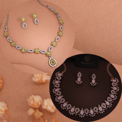 Vedda Brass Gold-plated Rose Gold, Pink, Yellow Jewellery Set(Pack of 1)