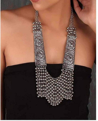 Gauri FashionHub Alloy Silver Jewellery Set(Pack of 1)