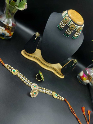 ROHIDAZ Brass Gold-plated Multicolor Jewellery Set(Pack of 4)