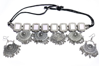 JAWALRY JUNCTION Oxidised Silver, Alloy Sterling Silver Silver Jewellery Set(Pack of 1)