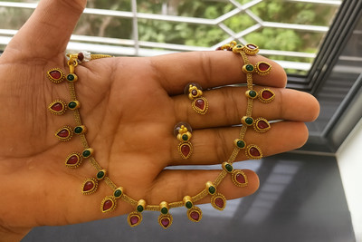 NAKMAN JEWELLERY Brass, Copper Gold-plated Gold Jewellery Set(Pack of 1)