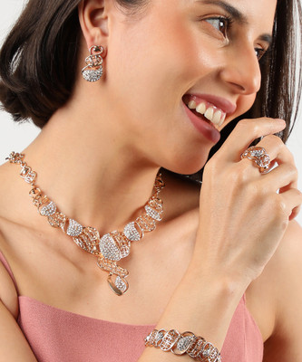 SOHI Alloy Gold-plated Copper Jewellery Set(Pack of 4)