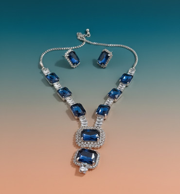 Tanvika Jewels Alloy Blue Jewellery Set(Pack of 1)