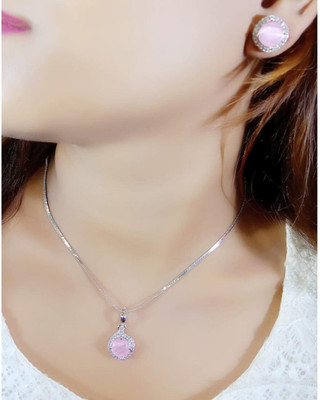 BSC Gallery Alloy Pink, Silver Jewellery Set(Pack of 1)